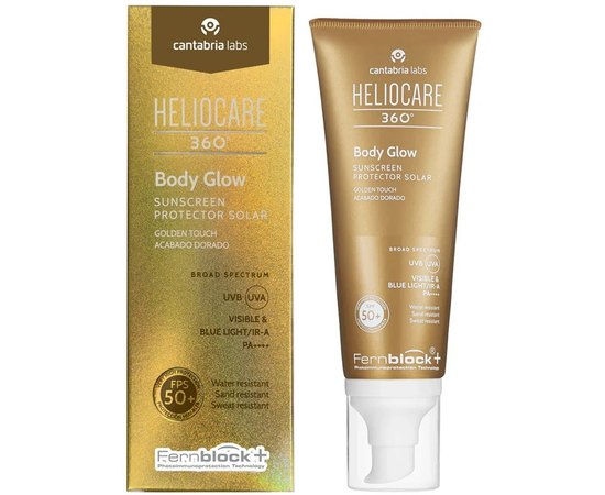 Сяючий сонцезахисний крем-гель для тіла Cantabria Heliocare 360 Body Glow SPF50+, 100 ml, фото 