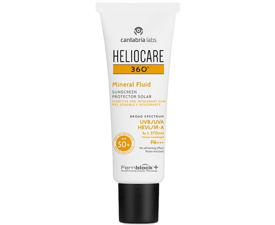 Сонцезахисний мінеральний флюїд Cantabria Heliocare 360 Mineral Fluid SPF50+,  50 ml, фото 