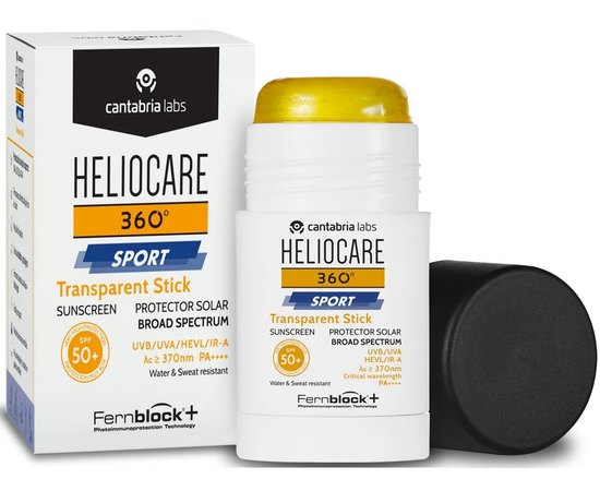 Солнцезащитный стик для занятий спортом Cantabria Heliocare 360 Sport Transparent Stick SPF50+, 25 g