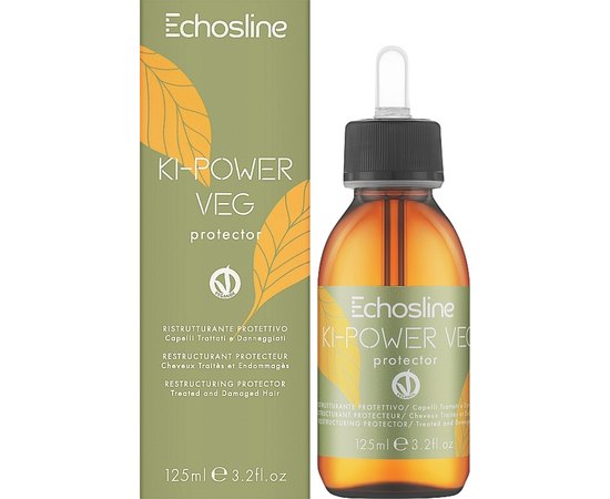 Реструктурирующий протектор для восстановления волос Echosline Vegan Ki-Power Restructuring Protector, 125 ml, изображение 2
