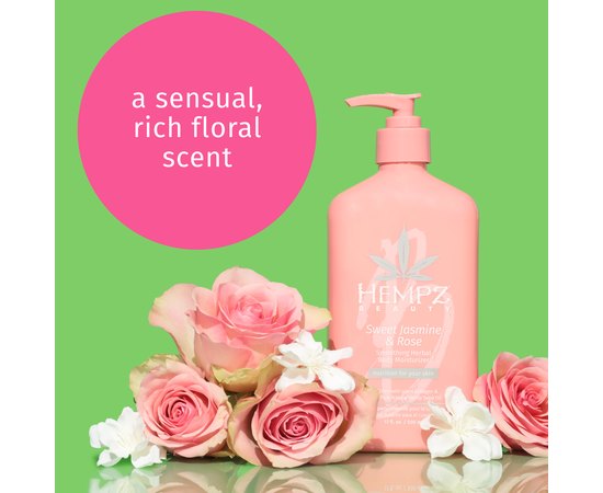 Молочко Сладкий жасмин-Роза Hempz Sweet Jasmine & Rose Collagen Infused Herbal Body Moisturizer, изображение 2