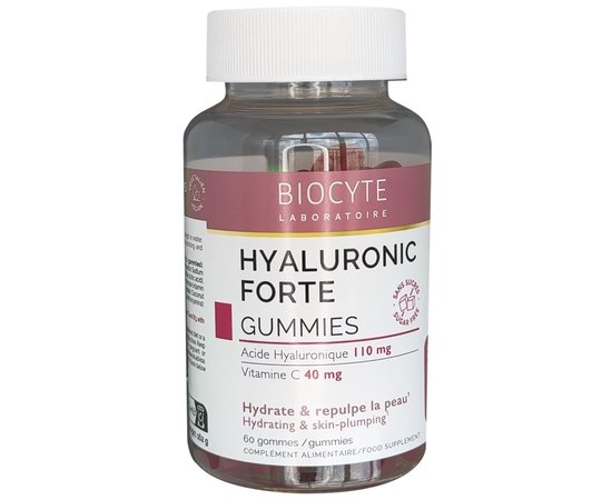 Добавка дієтична Зволоження та пружність шкіри Biocyte Hyaluronic Forte Gummies, 60 gum, фото _ab__is.image_number.default