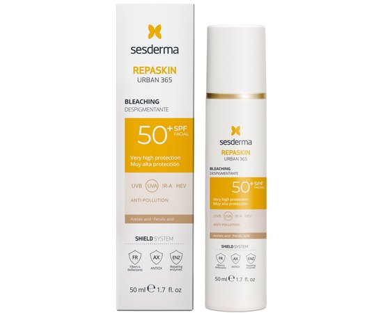 Депігментуючий сонцезахисний крем для обличчя Sesderma Repaskin Urban 365 Despigmentante SPF50, 50 ml, фото 