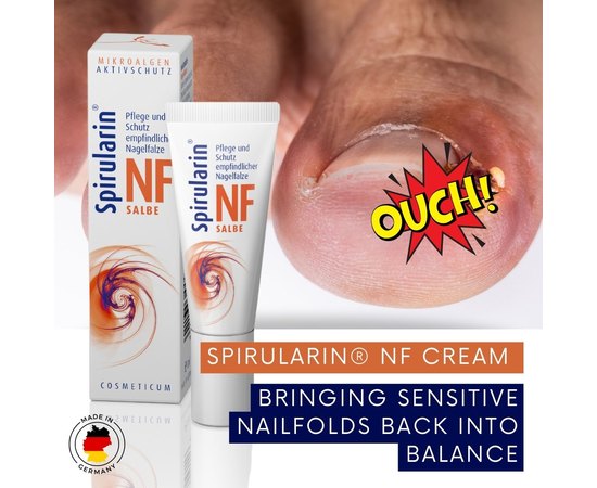 Мазь для лечения воспаления ногтевых валиков Spirularin NF Salbe, 10 ml, изображение 3