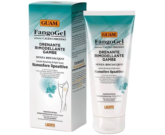 Фанго гель ДРЕН для ног с действием холод-тепло GUAM FangoGel Drenante Rimodellante Gambe, 150 ml