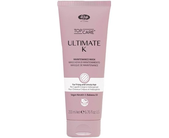 Дисциплинирующая маска для волос Lisap Ultimate K Maintenance Mask, 200 ml