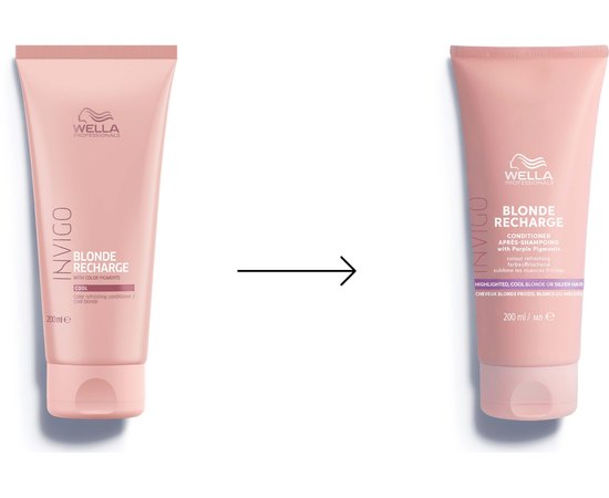 Кондиціонер з кольоровими пігментами для холодних відтінків блонд Wella Professionals Invigo Blond Recharge Cool Blonde Conditioner, 200 ml, фото _ab__is.image_number.default