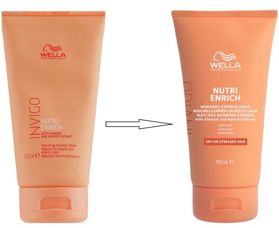 Термоактивная маска с экстрактом миндаля и абрикоса Wella Professionals Invigo Nutri Enrich Warming Express Mask, 150 ml, изображение 2