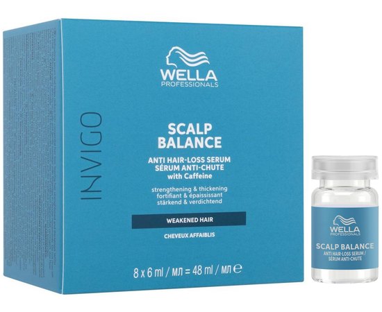 Сыворотка против выпадения волос с кофеином Wella Professionals Invigo Scalp Balance Serum, 8x6 ml