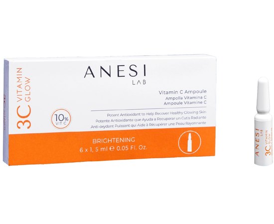 Концентрат для осветления кожи лица Anesi 3C Vitamin Glow Radiance Boost Ampolles