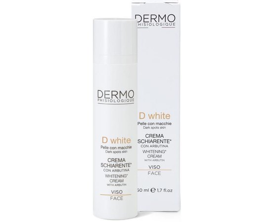 Отбеливающий освежающий крем для лица 24 ч с арбутином Dermophisiologique D White Whitening Cream with Arbutin, 50 ml, изображение 2