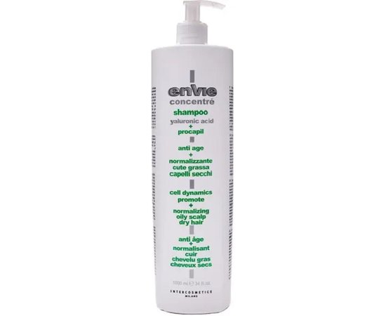 Нормализирующий шампунь Envie Concentre Anti Age Normalizing Oily Scalp Dry Hair, 1000 ml