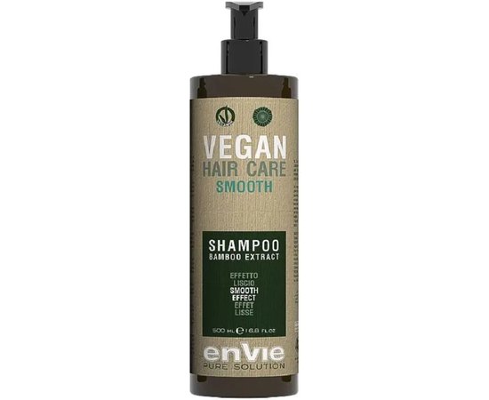 Розгладжуючий шампунь з екстрактом бамбука Envie Vegan Bamboo Extract Smooth Shampoo, 500 ml, фото 