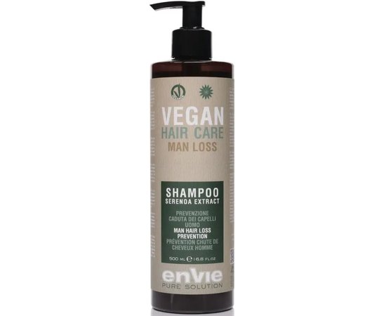 Лечебный шампунь против выпадения волос для мужчин Envie Vegan Hair Care Man Loss Shampoo, 500 ml