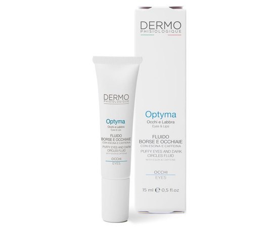 Флюид от темных кругов и мешков под глазами с эсцином и кофеином Dermophisiologique Optyma Fluido Borse E Occhiaie, 15 ml, изображение 2