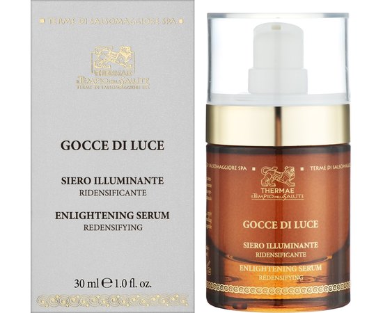 Термальная анти-эйдж сыворотка-флюид Капли света с шимер-эффектом вокруг глаз и лица Thermae Gocce Di Lucе, 30 ml, изображение 2