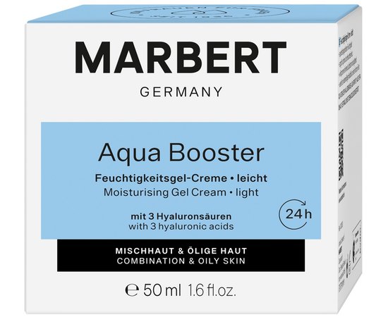 Marbert Aqua Booster Moisturising Gel Cream light Зволожуючий крем для комбінованої та жирної шкіри, 50 мл, фото _ab__is.image_number.default