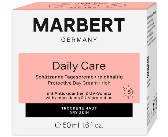 Насыщенный защитный дневной крем Marbert Daily Care Protective Day Cream SPF 15 - rich, 50 ml, изображение 2 Насыщенный защитный дневной крем Marbert Daily Care Protective Day Cream SPF 15 - rich, 50 ml, изображение 2