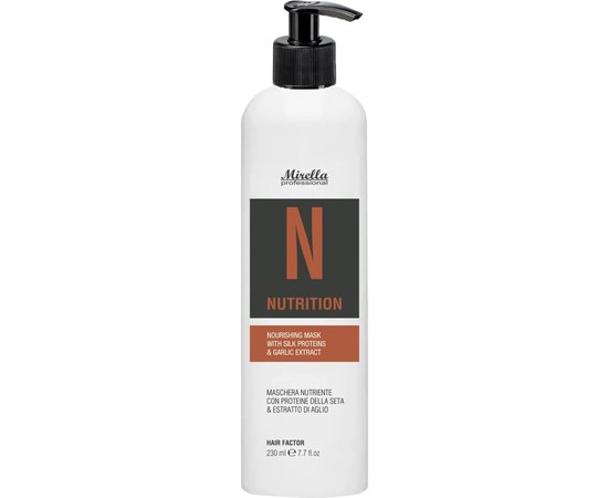 Питательная маска с протеинами шелка и экстрактом чеснока Mirella Professional Basic Salon Nourishing Mask With Silk Proteins & Garlic Extract