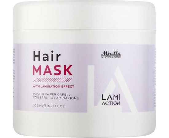 Маска для волос с эффектом ламинирования Mirella Professional Lami Action Hair Mask, 500 ml