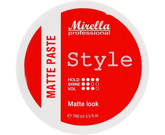 Матова моделююча паста для укладання волосся Mirella Professional Style Matte Paste, 100 ml, фото _ab__is.image_number.default