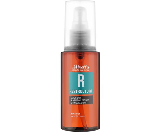 Сироватка з мигдальною олією для сухого або пошкодженого волосся Mirella Professional R Restructure Serum With Almond Oil, 100 ml, фото 