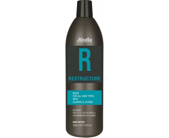 Шампунь для всех типов волос с миндальным маслом Mirella Professional R Restructure Shampoo, изображение 2