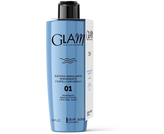 Система перманентной завивки 01 для натуральных волос Dott. Solari Glam Waving System 01 Permanent Natural Hair, 250ml