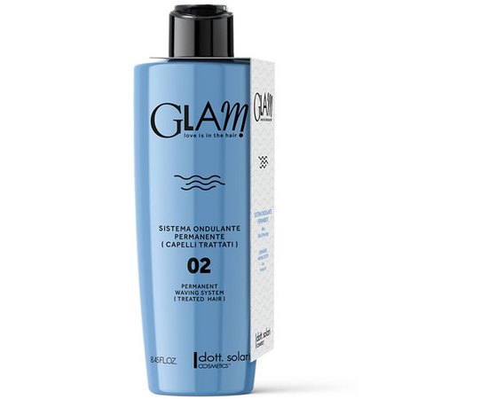 Перманентная завивка 02 для поврежденных и окрашенных волос Dott. Solari Glam Waving System 02 Permanent Treated Hair, 250ml