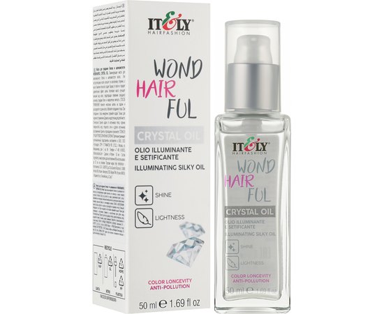 Масло для блеска и шелковистости волос Itely Hairfashion WondHairFul Crystal Oil, 50 ml, изображение 2