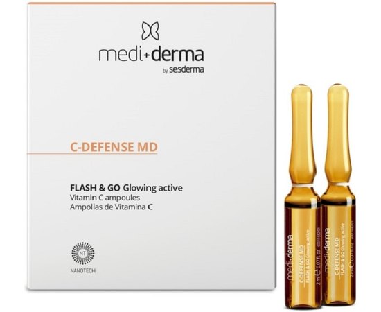 Ревіталізуюча сироватка в ампулах Mediderma C-Defense MD Revitalizing Flash Ampoules, 5*2 ml, фото 