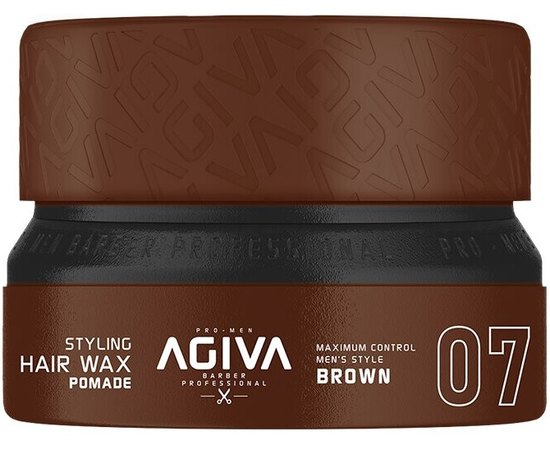 Воскова помада для укладання волосся Agiva Pomade Brown Hair Wax, 155 ml, фото 