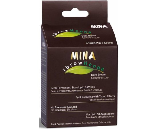 Хна для бровей Mina Ibrow Henna, 3 pcs, изображение 5 Хна для бровей Mina Ibrow Henna, 3 pcs, изображение 5