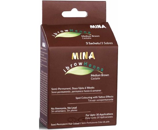 Хна для бровей Mina Ibrow Henna, 3 pcs, изображение 4 Хна для бровей Mina Ibrow Henna, 3 pcs, изображение 4