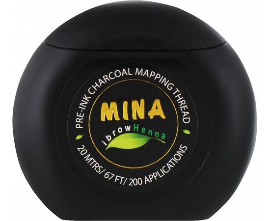 Нить для разметки бровей черная Mina Pre-Ink Charcoal Mapping Thread For Brow, 20 m
