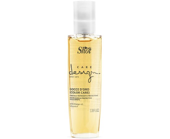 Золотые кристаллы для питания и защиты окрашенных волос Shot Care Design Color Care Nourishing & Protecting Gold Drops, 100 ml
