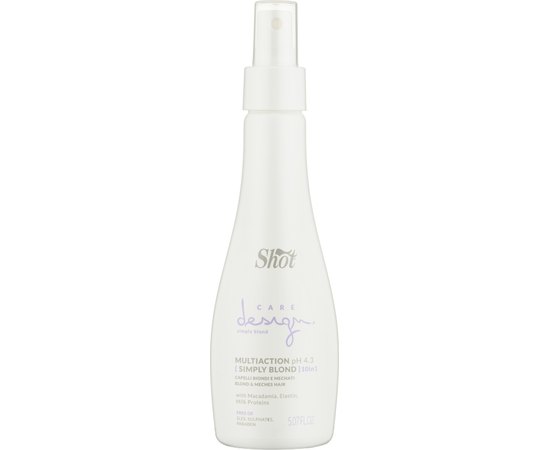Несмываемый эликсир для осветленных и мелированных волос 10 в 1 Shot Care Design Simply Blond Blond And Maches Hair 10in1, 150 ml