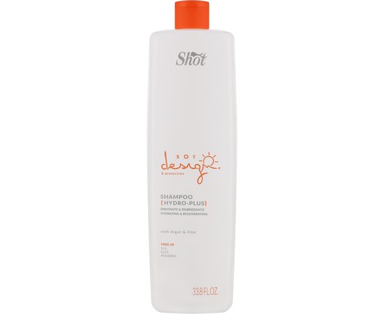 Шампунь с аргановым маслом Shot SOS Design & Protection Hydrating & Regenerating Shampoo, изображение 2