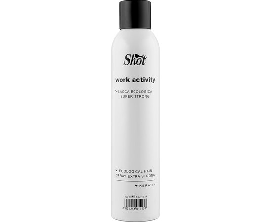 Экологический лак суперсильной фиксации Shot Work Activity Ecological Hairspray Extra Strong, 300 ml