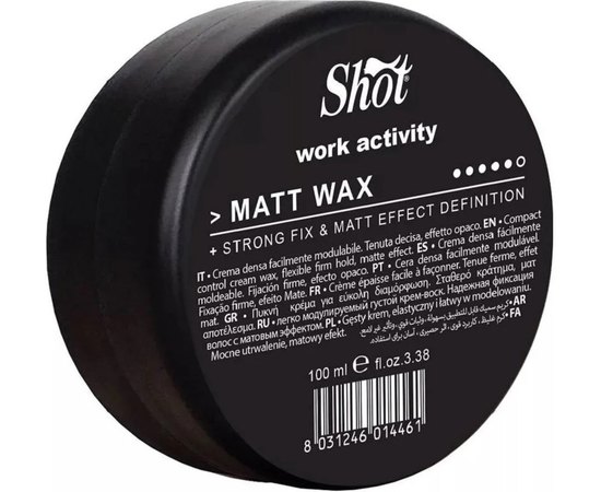 Матовый воск Shot Work Activity Matt Wax, 100 ml