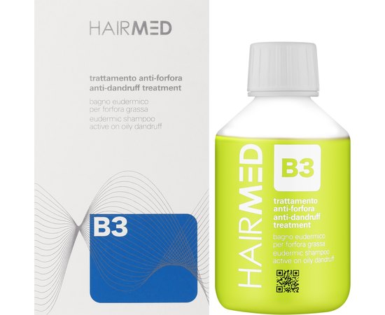 Эудермальный шампунь против жирной перхоти Hairmed Anti-Dandruff Treatment Eudermic Shampoo B3, 200 ml, изображение 2