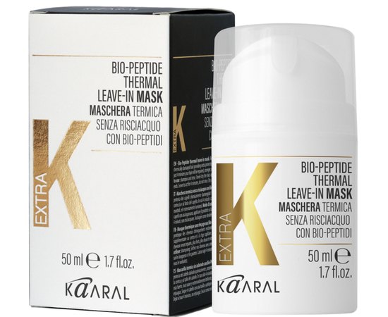 Несмываемая термомаска для волос с биопептидами Kaaral Extra K Bio-Peptides Thermal Leave-In Mask, изображение 3 Несмываемая термомаска для волос с биопептидами Kaaral Extra K Bio-Peptides Thermal Leave-In Mask, изображение 3