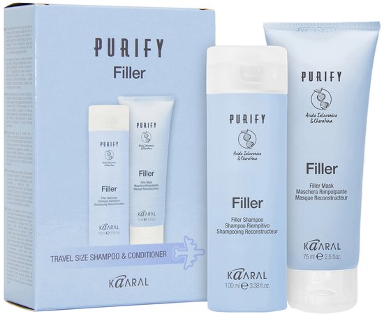 Дорожній набір для інтенсивного догляду і наповнення волосся Kaaral Purify Filler Travel Kit, 100/75 ml, фото 