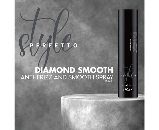 Разглаживающий спрей для волос с термозащитой Kaaral Style Perfetto Diamond Smooth Anti-Frizz Spray, 250 ml, изображение 2 Разглаживающий спрей для волос с термозащитой Kaaral Style Perfetto Diamond Smooth Anti-Frizz Spray, 250 ml, изображение 2