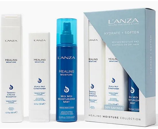 Набір засобів для зволоження волосся L'anza Healing Moisture Holiday Trio Box, фото _ab__is.image_number.default
