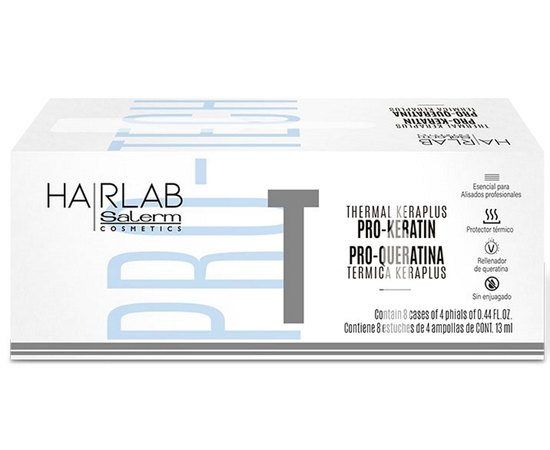 Лосьон для волос с восстанавливающим кератином Salerm Hair Lab Thermal Pro Keratin, 4х13 ml, изображение 3