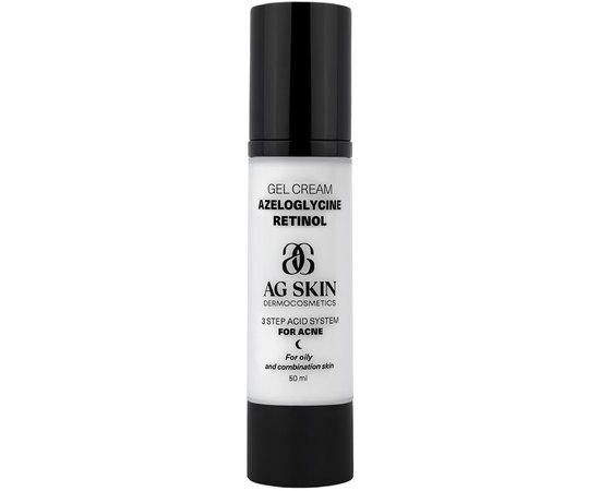 Гель-крем с азелоглицином и ретинолом AG Skin 3 Step Acid System For Acne Gel Cream Azeloglycine Retinol, 50 ml
