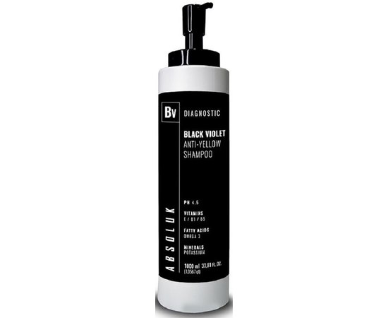 Шампунь антижелтый черно-фиолетовый Absoluk Diagnostic Black Violet Anti-Yellow Shampoo, изображение 2 Шампунь антижелтый черно-фиолетовый Absoluk Diagnostic Black Violet Anti-Yellow Shampoo, изображение 2