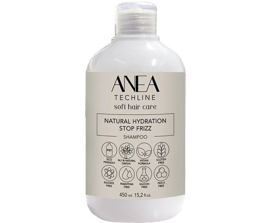 Натуральний зволожуючий шампунь Anea Techline Natural Moisturizing Shampoo, фото 