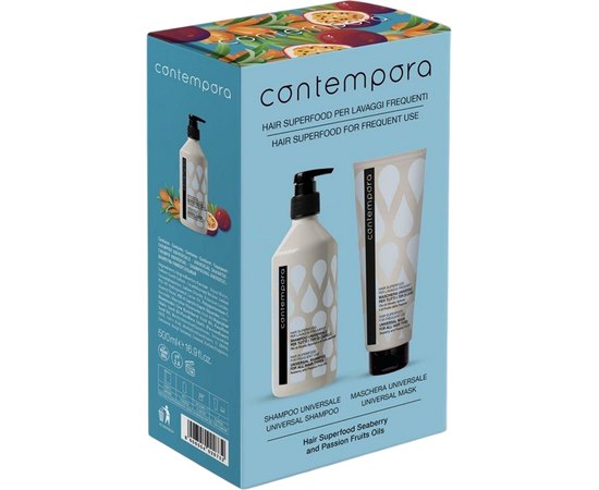 Набір для всіх типів волосся Contempora Hair Superfood For Frequent Use, 500+350 ml, фото 